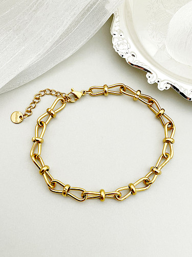 Nordic Style Lady Number Stainless Steel Plating 14K Gold Plated Bracelets