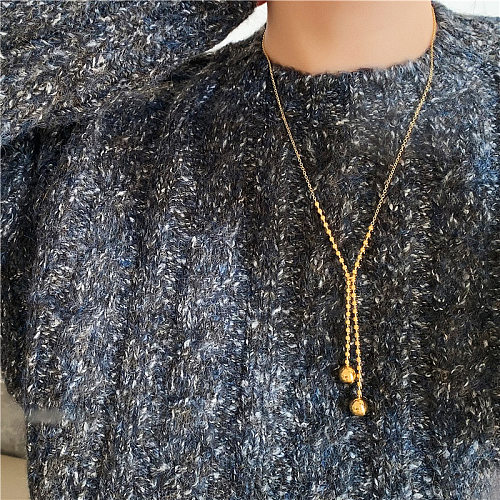 Simple Style Classic Style Solid Color Stainless Steel Plating Sweater Chain