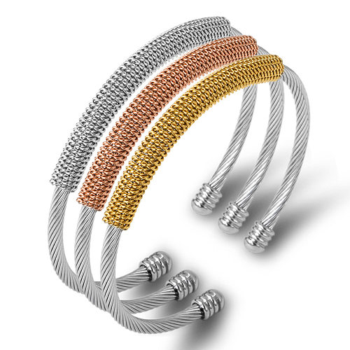 Bracelet Commute Color Block en acier inoxydable plaqué or en vrac