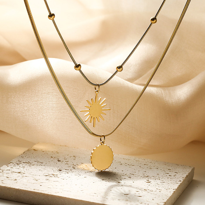 Simple Style Commute Geometric Stainless Steel Plating 18K Gold Plated Pendant Necklace