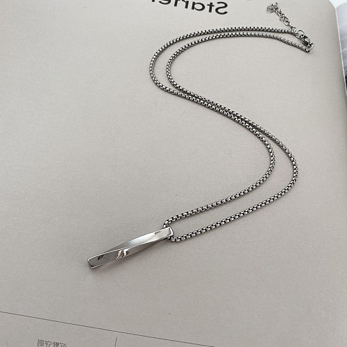 Basic Classic Style Geometric Stainless Steel Pendant Necklace