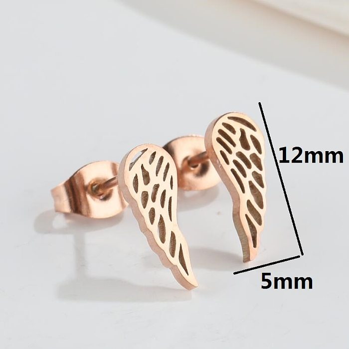 Fashion Wings Stainless Steel Plating Ear Studs 1 Pair