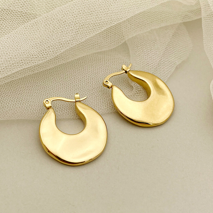 1 Pair Retro Geometric Plating Stainless Steel  Gold Plated Earrings