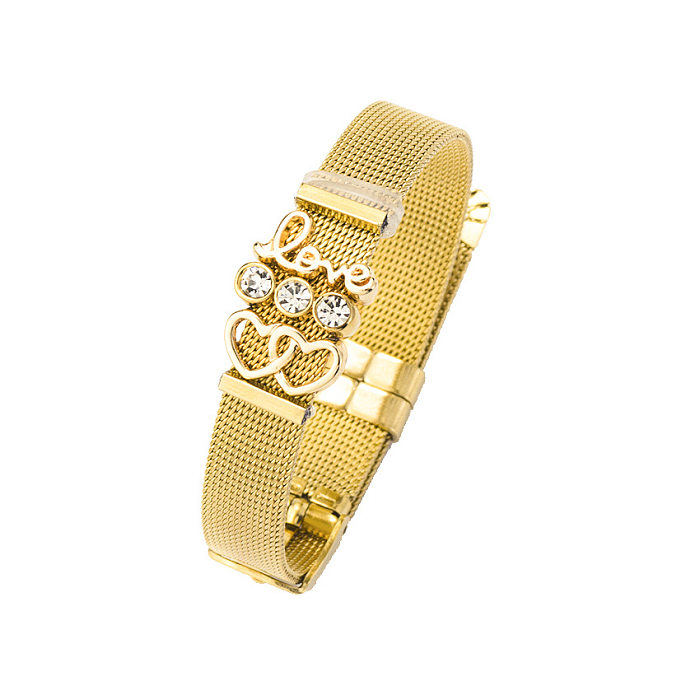 Modisches Sweetheart-Armband aus Titan und Edelstahl (Stahlfarbe) NHHN0376-Stahlfarbe