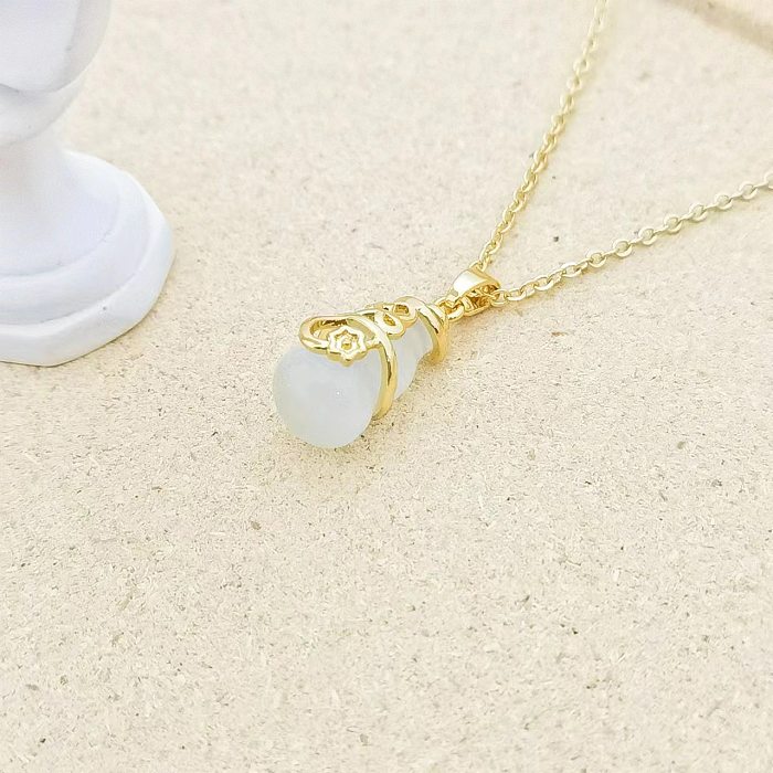 Elegant Simple Style Clouds Rabbit Gourd Stainless Steel Plating Pendant Necklace