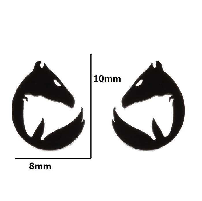 Style Simple pingouin chat poulpe placage en acier inoxydable creux clous d'oreille 1 paire