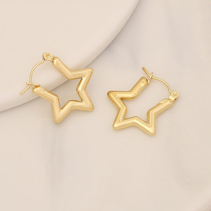 Fashion Round Stainless Steel  Plating Earrings 1 Pair