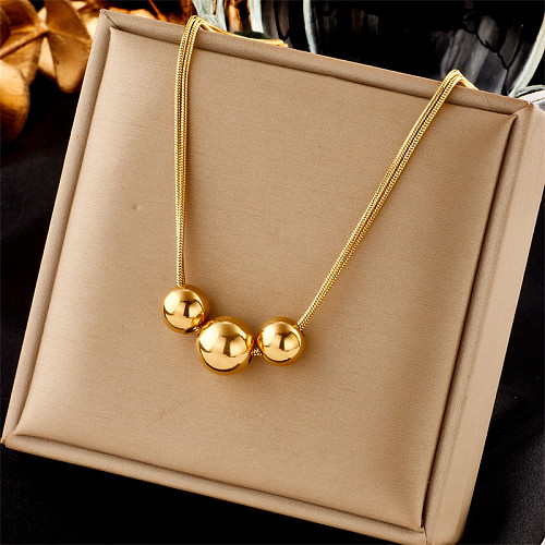Basic Ball Stainless Steel Necklace 1 Piece