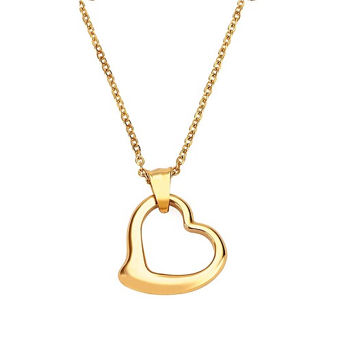 Japan And South Korea Popular Simple Stainless Steel  Jewelry Simple Love Necklace Pendant