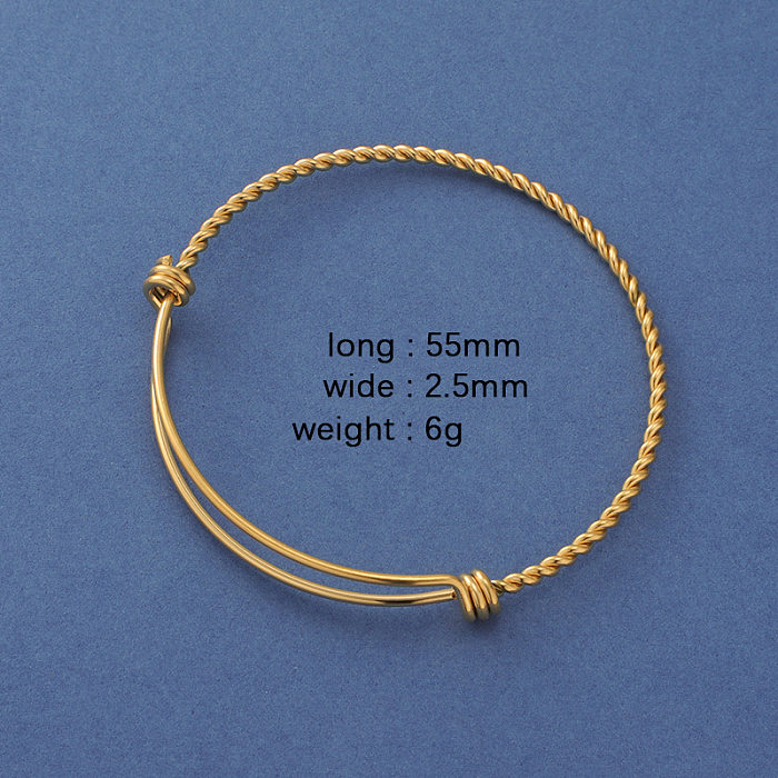 Pulseira banhada a ouro de aço inoxidável de cor sólida estilo simples