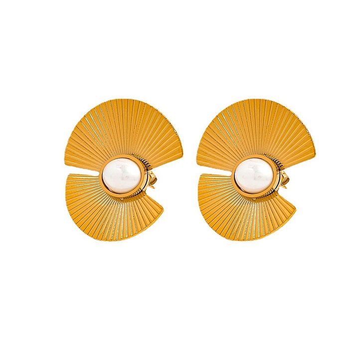 1 Paar Ohrstecker aus Edelstahl mit Inlay und Perlen im Modebereich