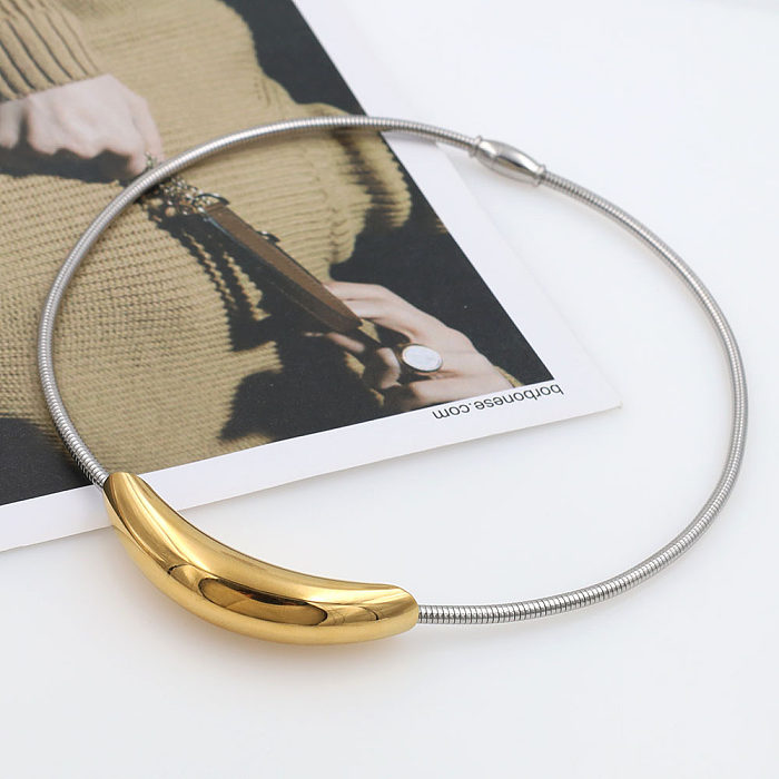 Modern Style Round Stainless Steel  Stainless Steel Plating Choker
