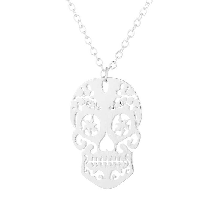 1 Piece Retro Skull Stainless Steel  Plating Pendant Necklace