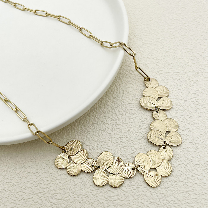 Luxurious Streetwear Flower Stainless Steel  Polishing Plating Gold Plated Necklace