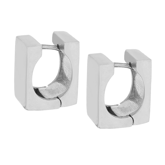 1 Pair Simple Style Square Plating Hollow Out Stainless Steel 18K Gold Plated Earrings