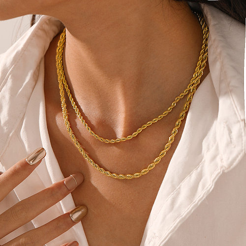 Fashion Twist Stainless Steel  Plating Necklace