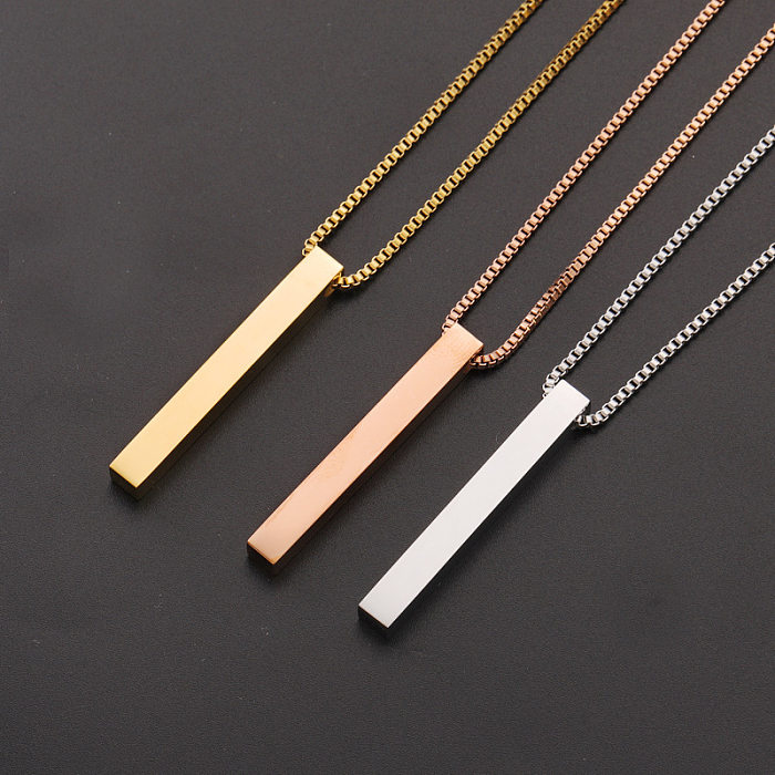 Basic Modern Style Geometric Stainless Steel  Gold Plated Silver Plated Pendant Necklace In Bulk
