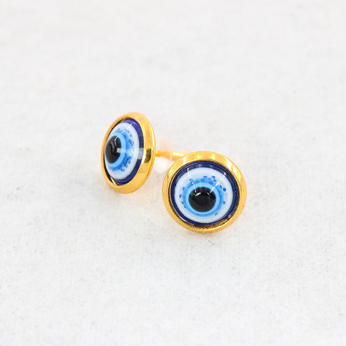 1 Piece Classic Style Eye Plating Stainless Steel  Ear Studs