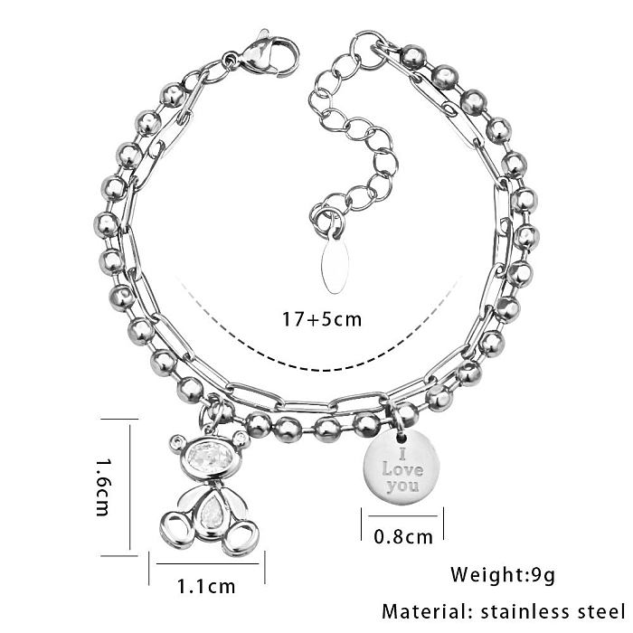 Hip-Hop Geometric Titanium Steel Patchwork Bracelets 1 Piece