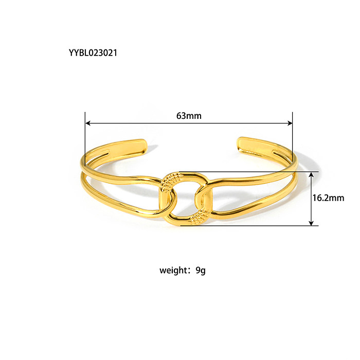 Simple Style Solid Color Stainless Steel Titanium Steel Bangle