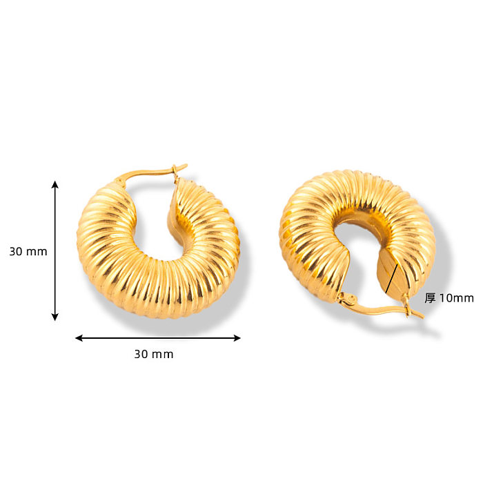 1 Paar vergoldete Retro-Ohrringe aus Edelstahl in U-Form