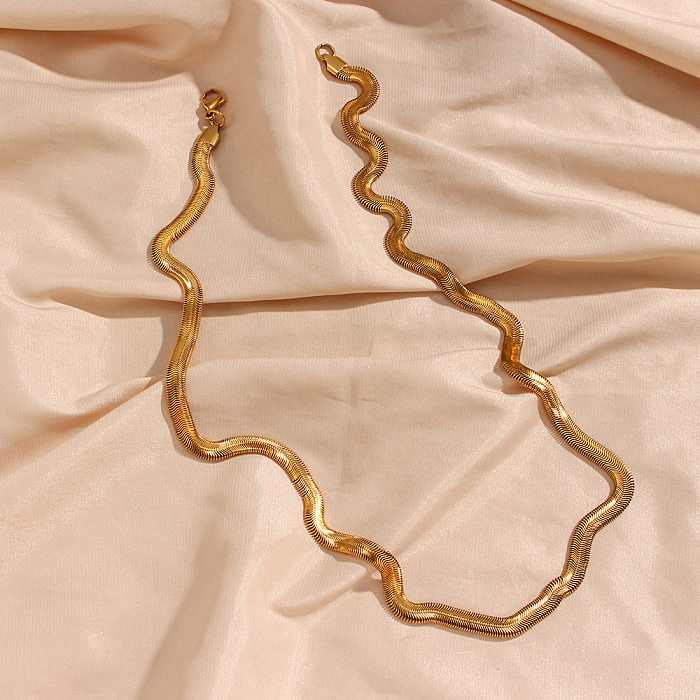 Collier géométrique en acier inoxydable de style vintage plaqué colliers en acier inoxydable