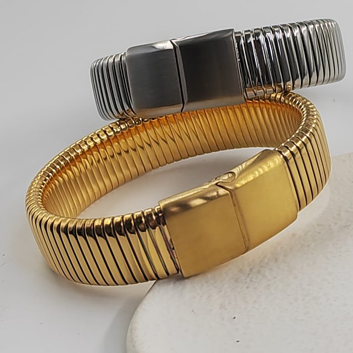Bracelet de polissage en acier inoxydable de couleur unie, 1 pièce, tendance