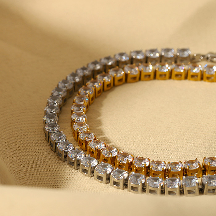 Bracelets plaqués or 18 carats avec incrustation de placage en acier inoxydable de couleur unie de style simple