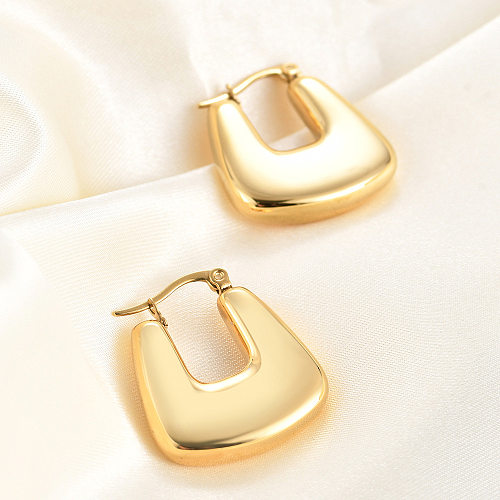 Retro Solid Color Stainless Steel Earrings 1 Pair