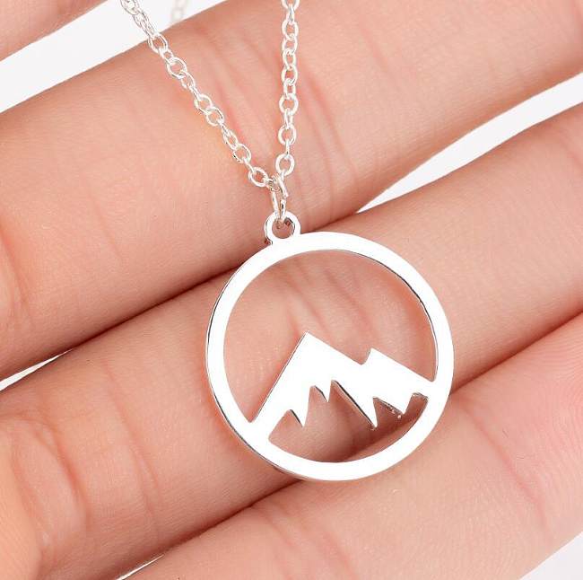 1 Piece Fashion Mountain Stainless Steel Pendant Necklace