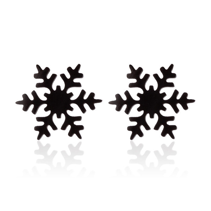 Women'S Simple Style Geometric Snowflake Stainless Steel  No Inlaid Ear Studs Stainless Steel  Earrings