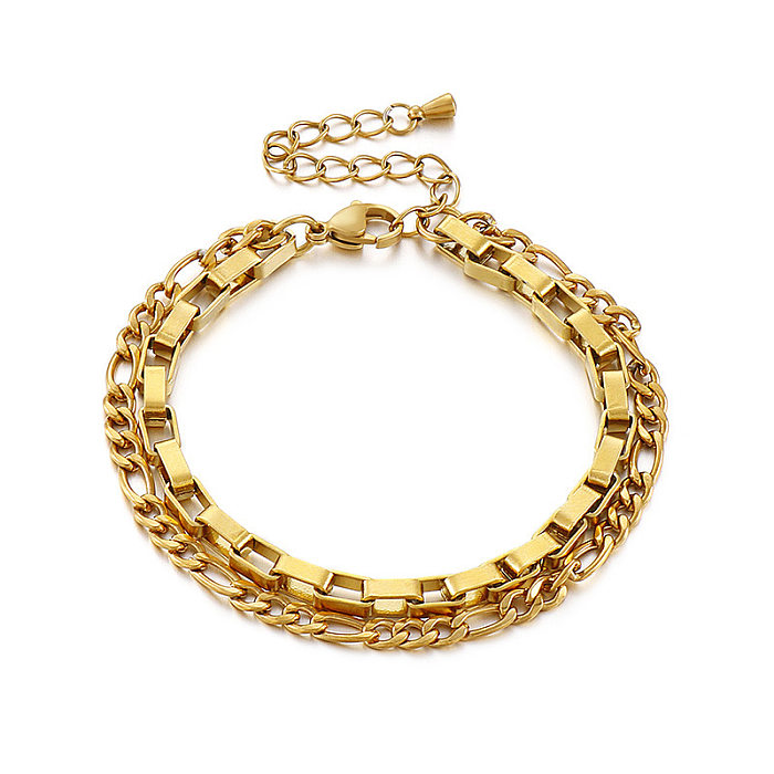 Chaîne en acier inoxydable, Bracelet Double couche Simple, vente en gros de bijoux