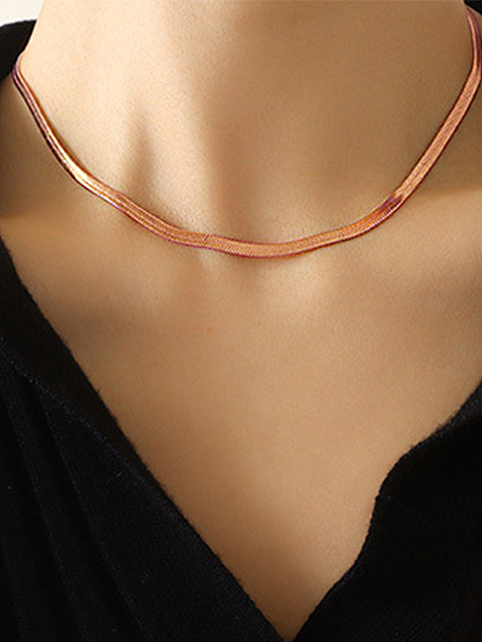 Elegant Hip-Hop Solid Color Stainless Steel  Steel Necklace