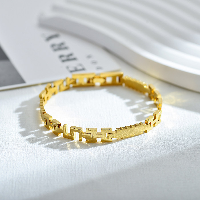 Elegant Luxurious Letter Heart Shape Stainless Steel Bracelets