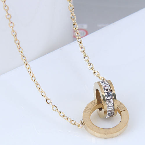 Korean Fashion Simple Double Clasp Stainless Steel Necklace