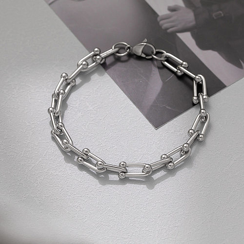 Bracelets de polissage en acier titane géométrique hip-hop