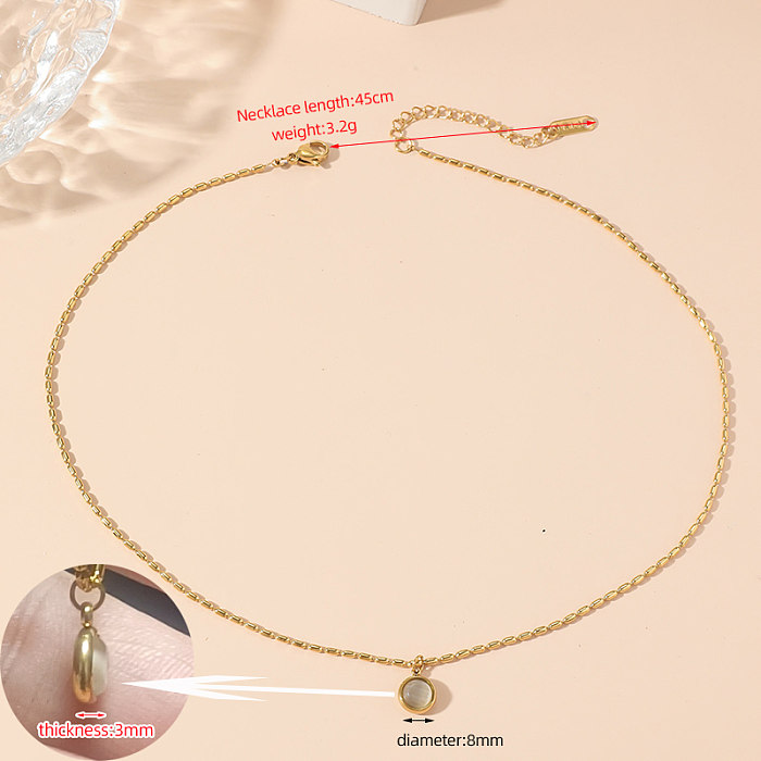 Lässige, klassische, künstlerische, runde Halskette mit 18-Karat-Vergoldung aus Edelstahl