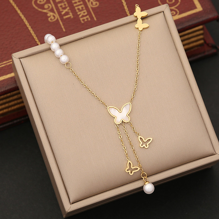 Commute Heart Shape Stainless Steel  Layered Plating Necklace