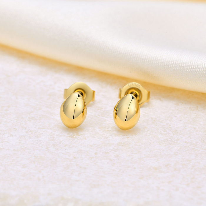 1 par de brincos de orelha banhados a ouro em aço inoxidável estilo simples