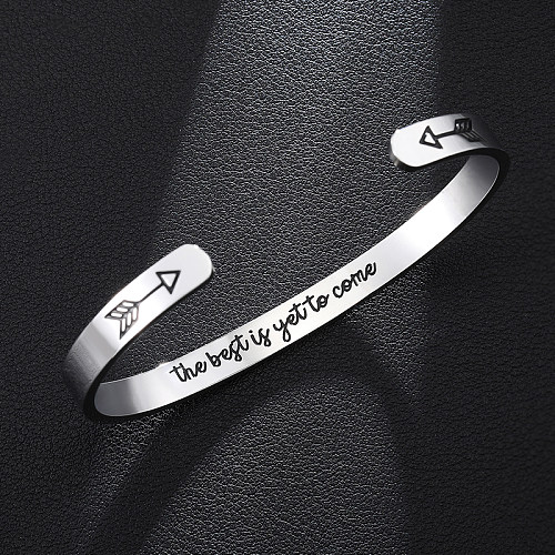 Classic Style Letter Stainless Steel Bangle