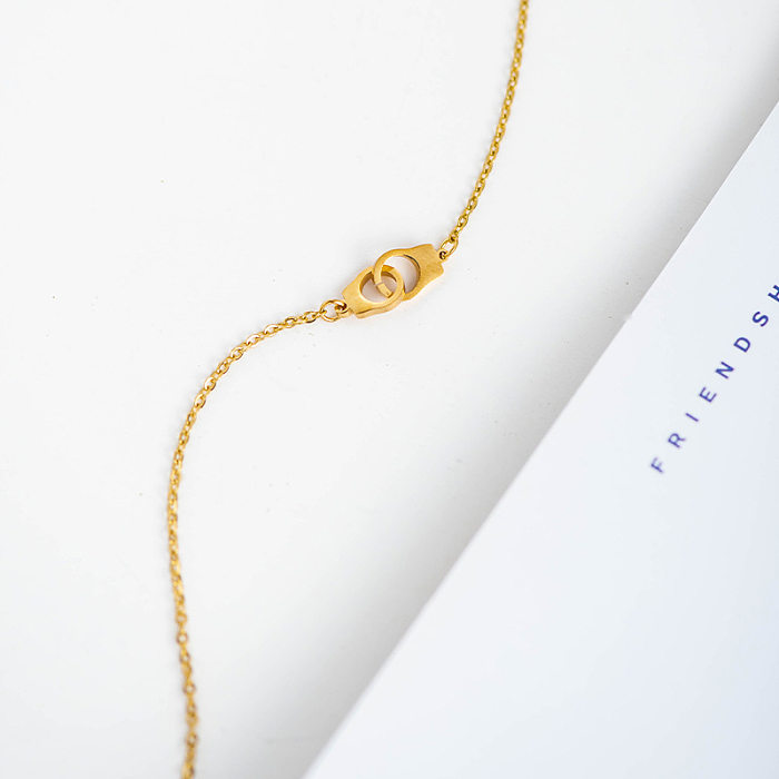 Einfache handschellenförmige Halskette aus Edelstahl im Großhandel