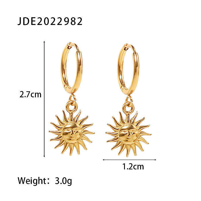 Fashion Sun Stainless Steel  Earrings Plating Stainless Steel  Earrings