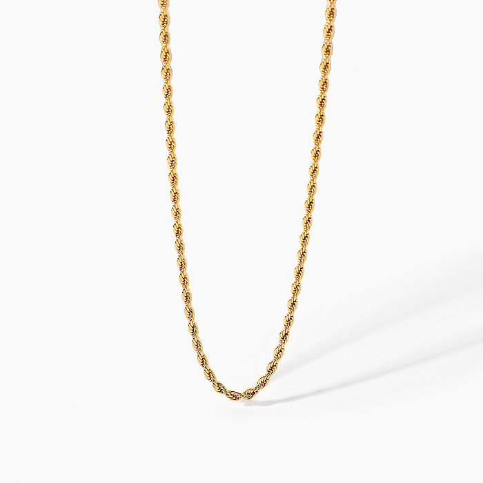 18K vergoldete Edelstahl-Halskette Schmuck Feine Goldketten-Halskette