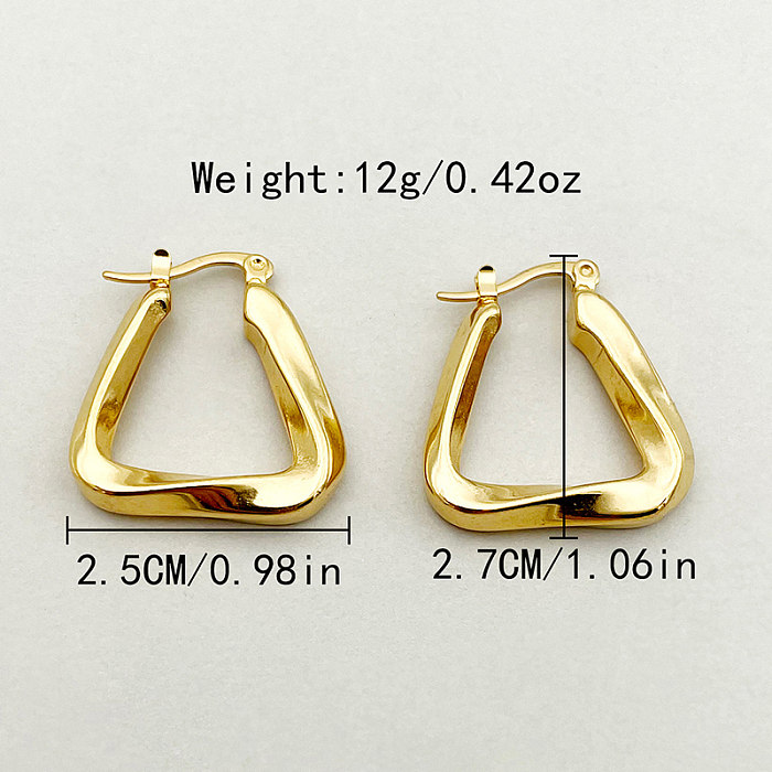 1 Pair Casual Simple Style Commute Triangle Plating Stainless Steel  Gold Plated Earrings