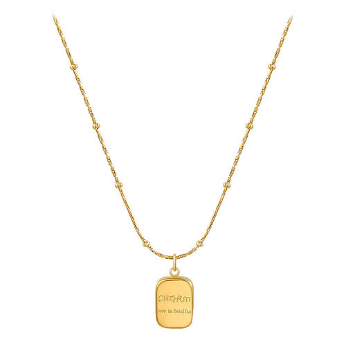 Simple Style Letter Stainless Steel Plating 18K Gold Plated Pendant Necklace