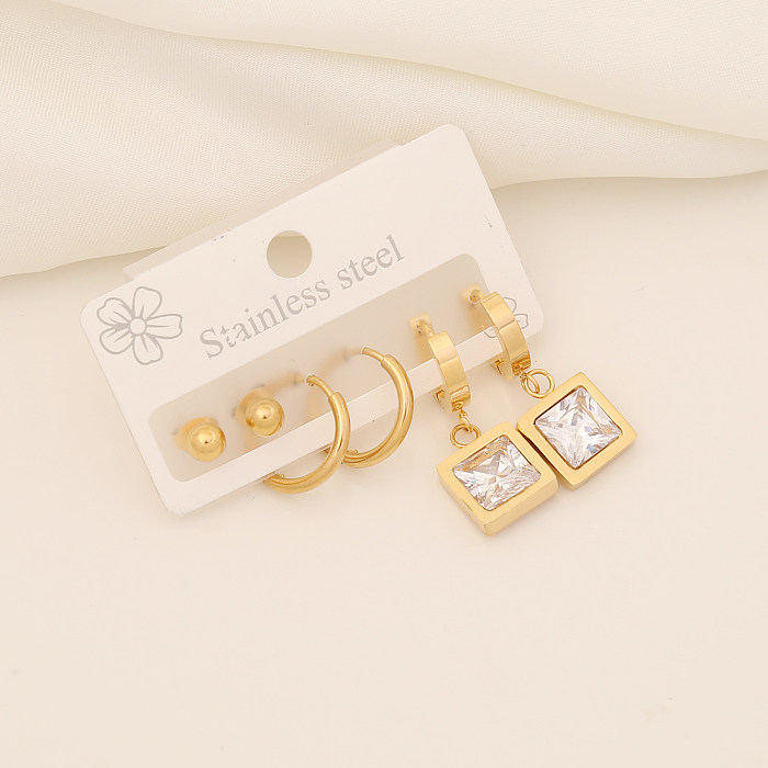 Mode-Schmetterling-Edelstahl-Beschichtung künstlicher Diamant-Ohrringe 1 Set