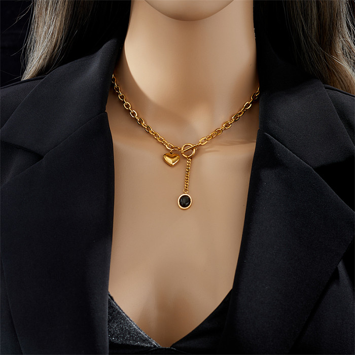 Fashion Punk Korean Style Geometric Stainless Steel Tassel Metal Necklace 1 Piece