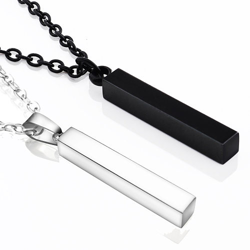 Fashion Solid Color Rectangle Stainless Steel  Plating Pendant Necklace 1 Piece