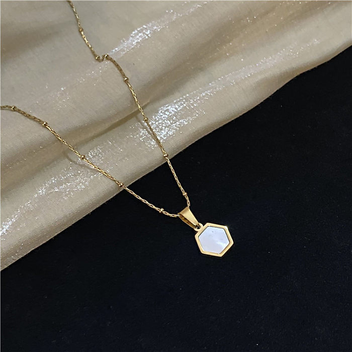 Simple Style Geometric Stainless Steel Polishing Pendant Necklace