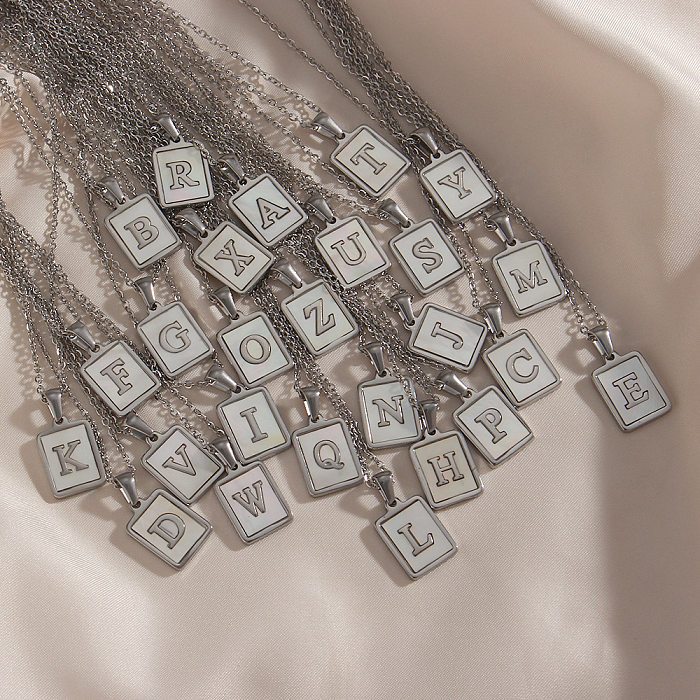 Halskette mit modischem Buchstaben-Anhänger aus Edelstahl